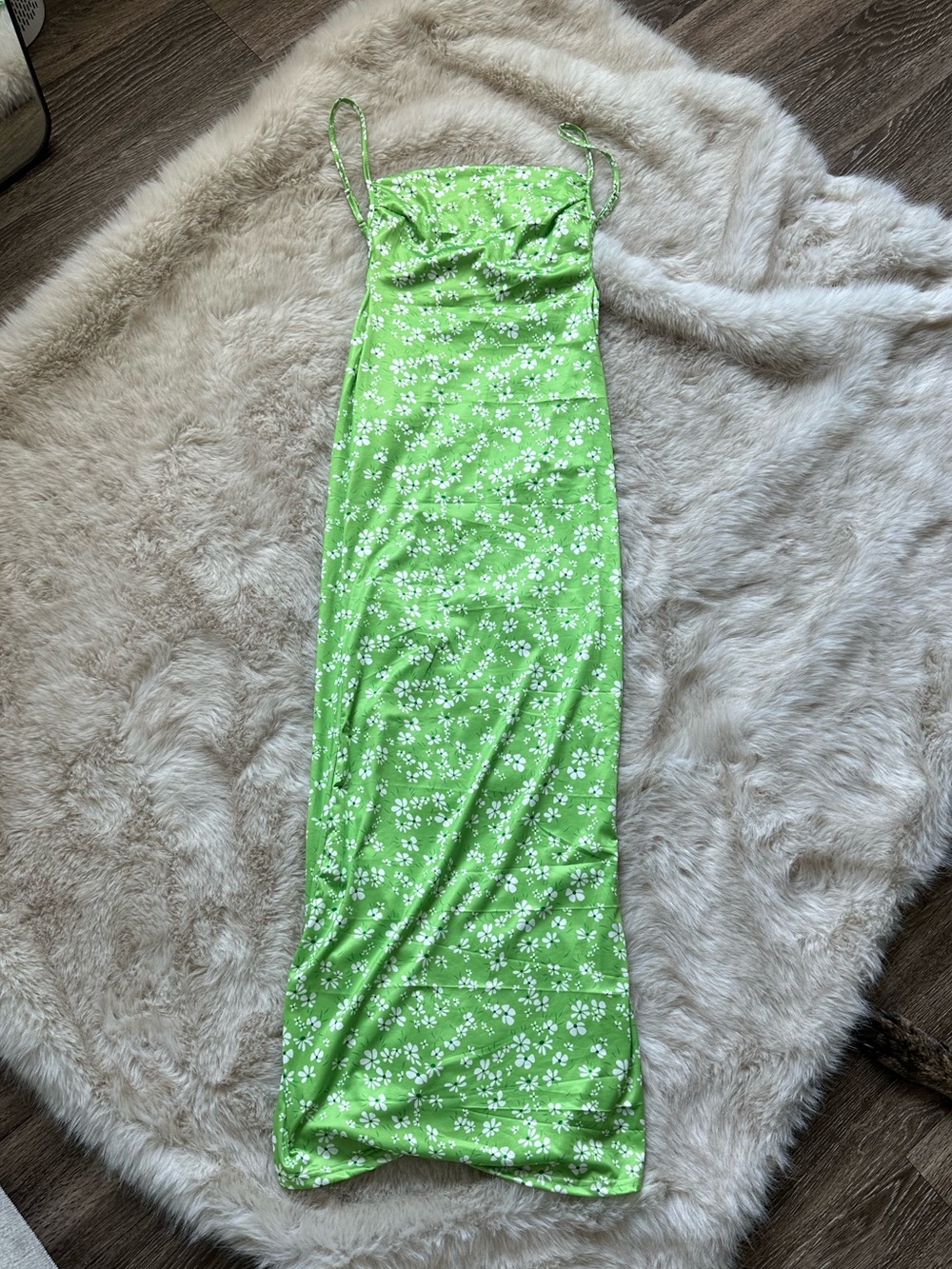 NEVER WORN backless bright green floral maxi